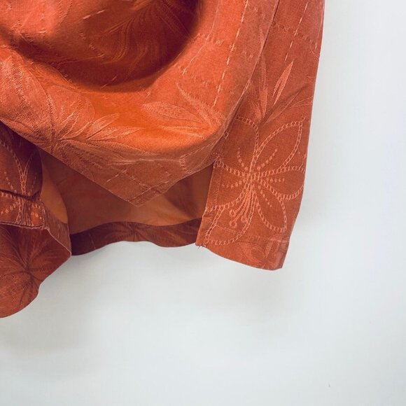 Tommy Bahama Shirt Size L Men’s Palm Tree Short Sleeve Silk Button-Up Orange - Picture 5 of 10